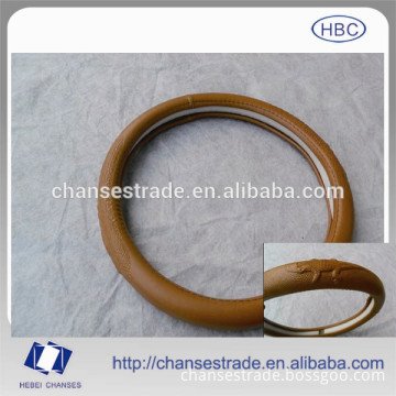 Popular 38cm pu leather car steering wheel cover/professional car accessories supplier